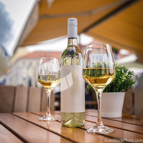 Image of Bottle of chilled white wine