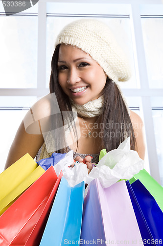 Image of Shopping asian girl