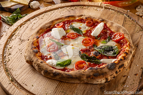 Image of Appetizing margherita pizza