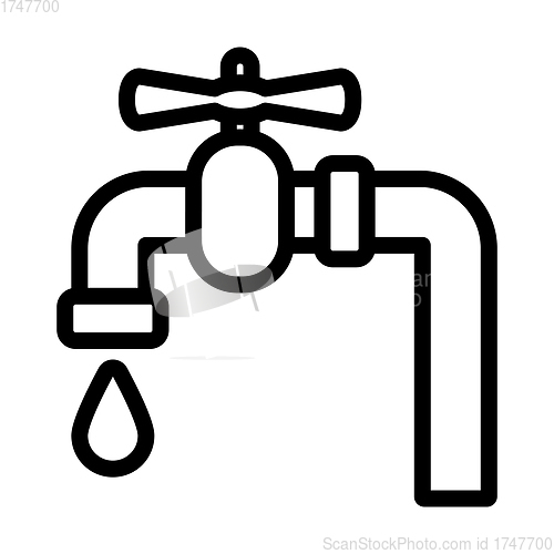 Image of Flat Design Pipe With Valve Icon