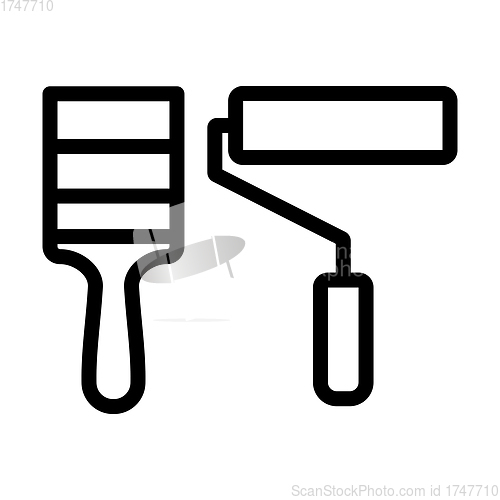 Image of Icon Of Construction Paint Brushes