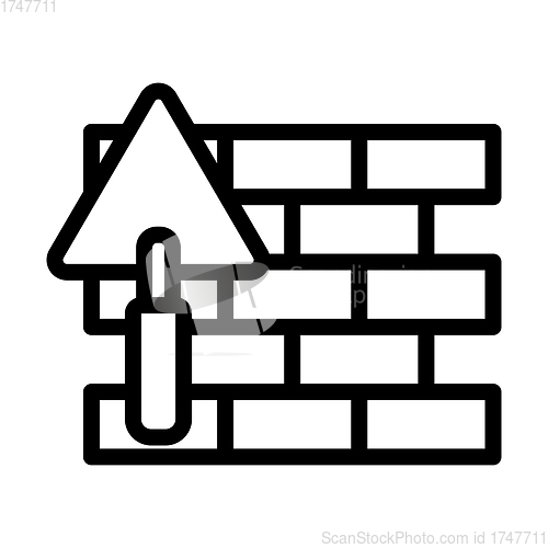 Image of Icon Of Brick Wall With Trowel