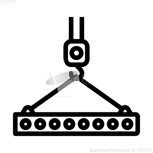Image of Icon Of Slab Hanged On Crane Hook