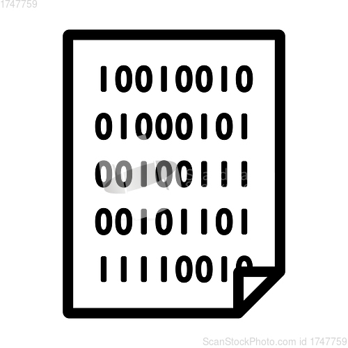 Image of Sheet With Binary Code Icon