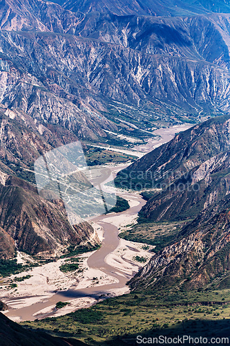 Image of Chicamocha Canyon, steep sided canyon carved by the Chicamocha River in Colombia. Santander department.