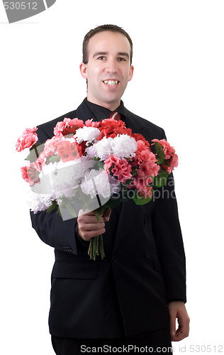Image of Man With Flowers