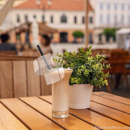 Image of Iced coffee on table