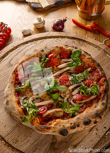 Image of Pizza with chicken breast