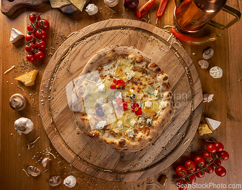 Image of Four cheeses pizza