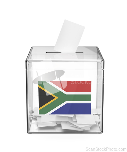Image of Ballot box with the flag of South Africa