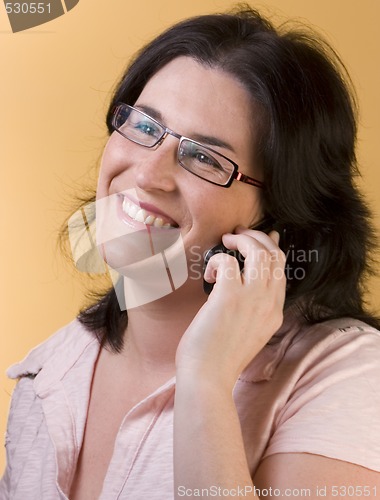 Image of young woman communication technology