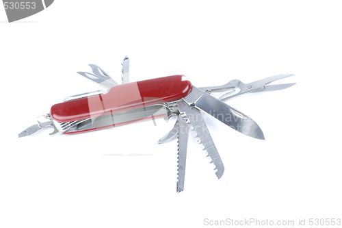 Image of marketing red swiss army pocket knife tool