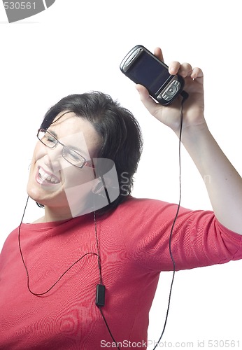 Image of woman technology mp3 music