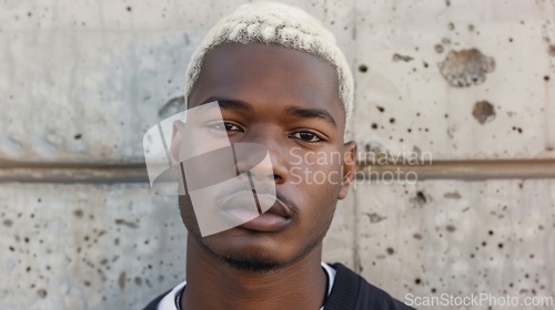 Image of Adult Black Man with Blond Straight Hair 1990s style Illustration.