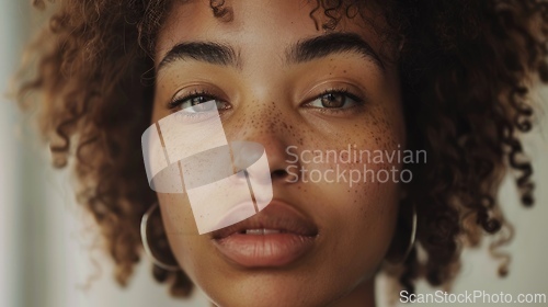 Image of Adult Black Woman with Brown Curly Hair 1990s style Illustration.