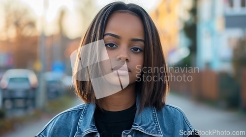 Image of Adult Black Woman with Brown Straight Hair 1990s style Illustration.