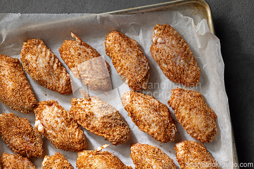 Image of fresh raw chicken wings with spices