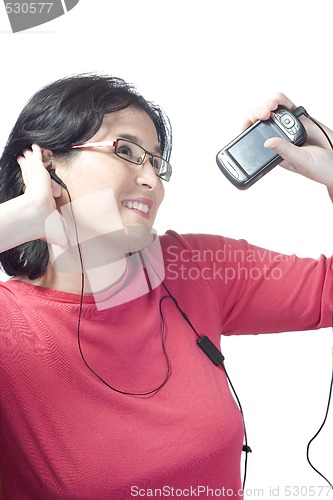 Image of woman technology mp3 music