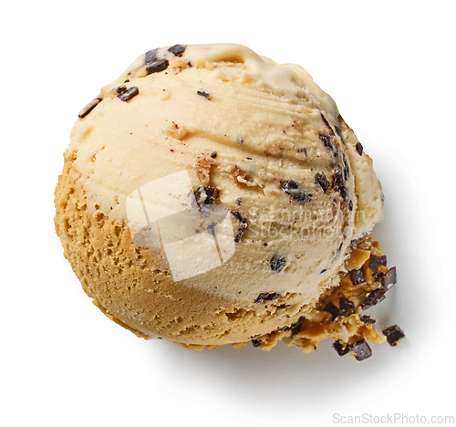 Image of coffee and caramel ice cream scoop