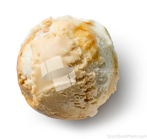 Image of vanilla and caramel ice cream ball