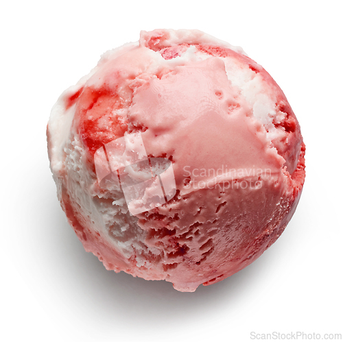 Image of vanilla and strawberry ice cream ball