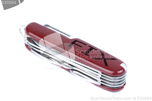 Image of marketing red swiss army pocket knife tool