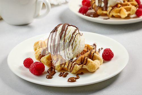 Image of freshly baked belgian waffle