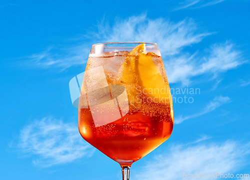 Image of Glass of aperol spritz cocktail