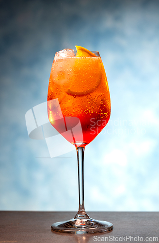 Image of Glass of aperol spritz cocktail