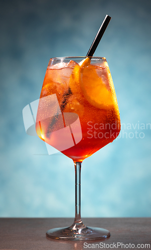 Image of Glass of aperol spritz cocktail