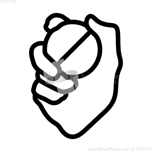 Image of Hand Holding Cricket Ball Icon