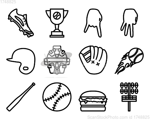 Image of Baseball Icon Set