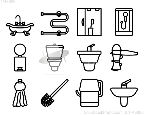 Image of Bathroom Icon Set