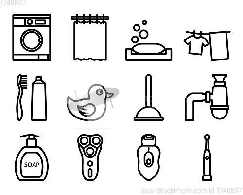Image of Bathroom Icon Set