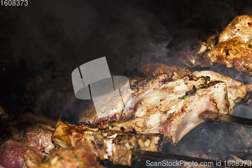 Image of fresh meat during its roasting