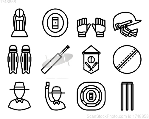 Image of Cricket Icon Set