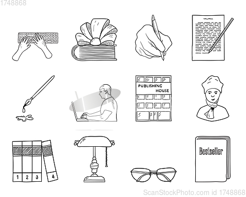 Image of Writer Icon Set