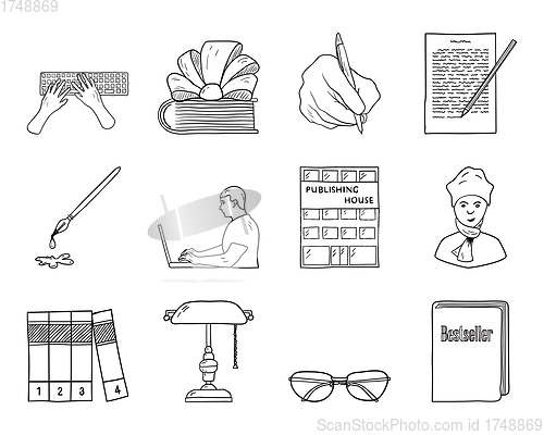 Image of Writer Icon Set