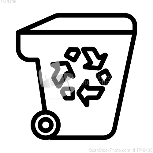 Image of Garbage Container With Recycle Sign Icon