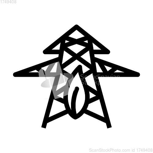 Image of Electric Tower With Leaf Icon