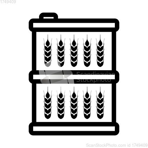 Image of Barrel With Wheat Symbols Icon