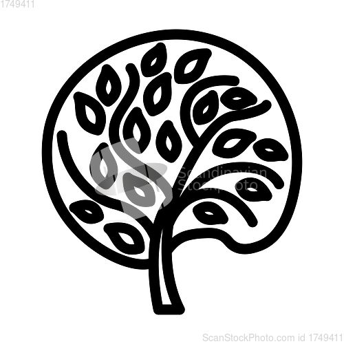 Image of Ecological Tree With Leaves Icon