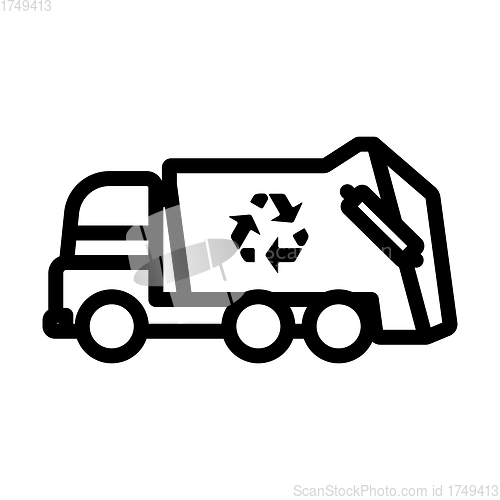 Image of Garbage Car With Recycle Icon