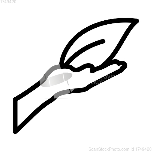 Image of Hand Holding Leaf Icon