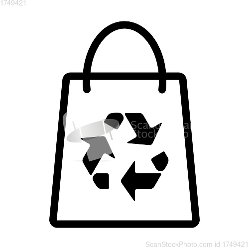 Image of Shopping Bag With Recycle Sign Icon