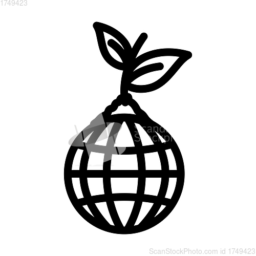 Image of Planet With Sprout Icon