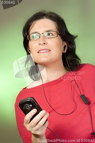 Image of young woman communication technology