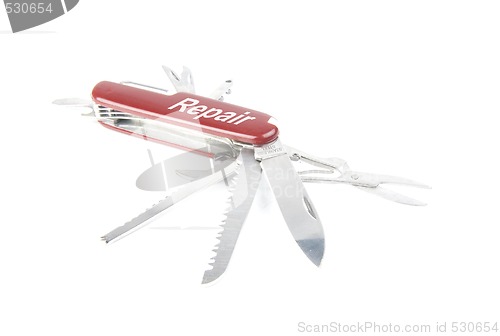 Image of marketing red swiss army pocket knife tool