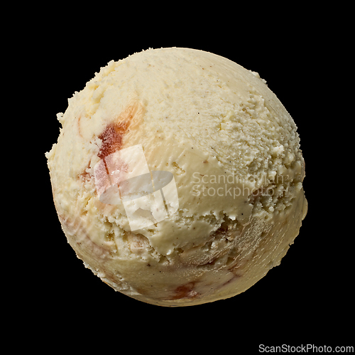Image of white chocolat and strawberry ice cream scoop