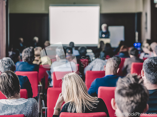 Image of Audience in lecture hall on scientific conference.